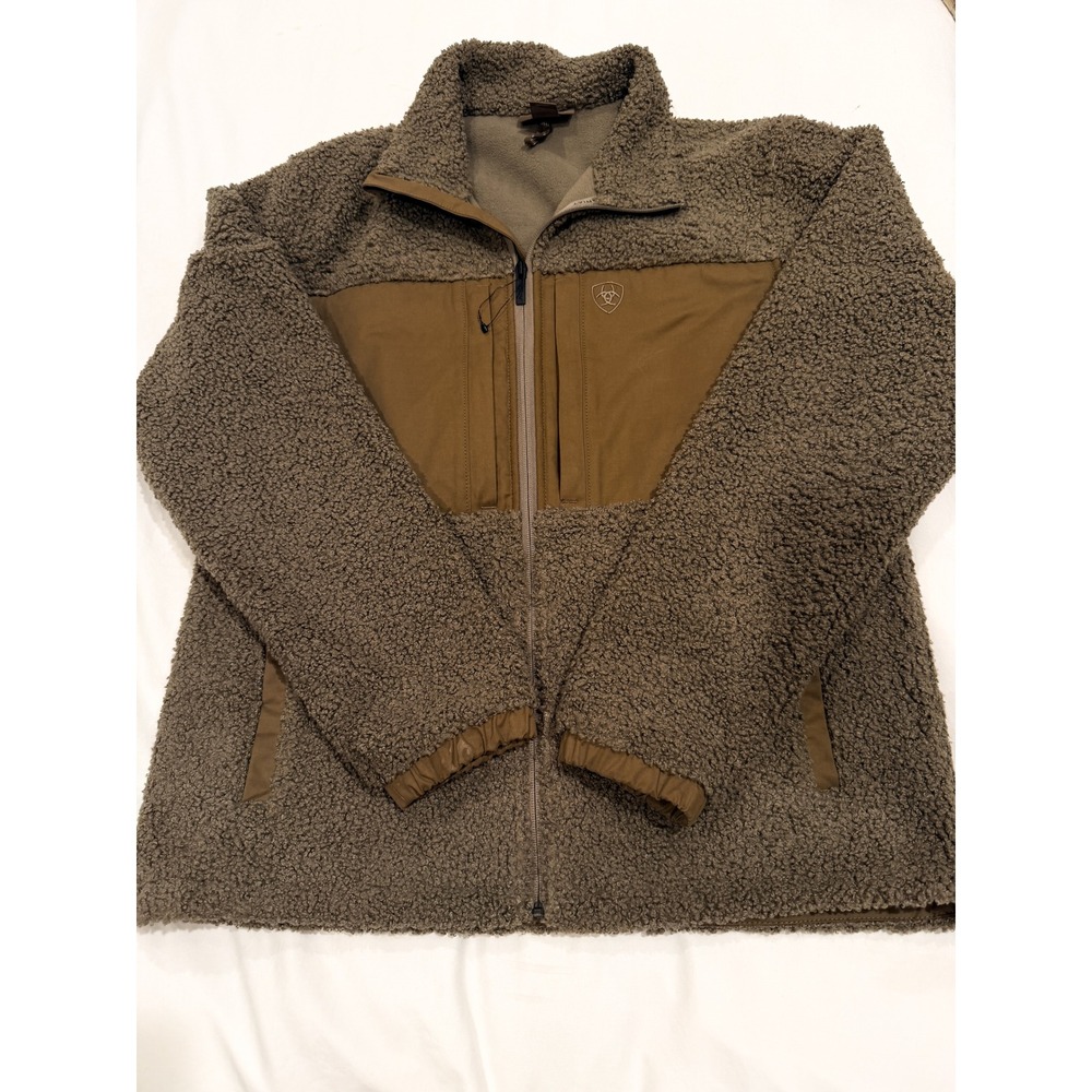 NWT Ariat Odessa Sherpa Jacket M Mens Brown Fleece Western Workwear Gorpcore